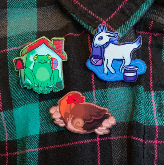 Cottagecore Wooden Pins