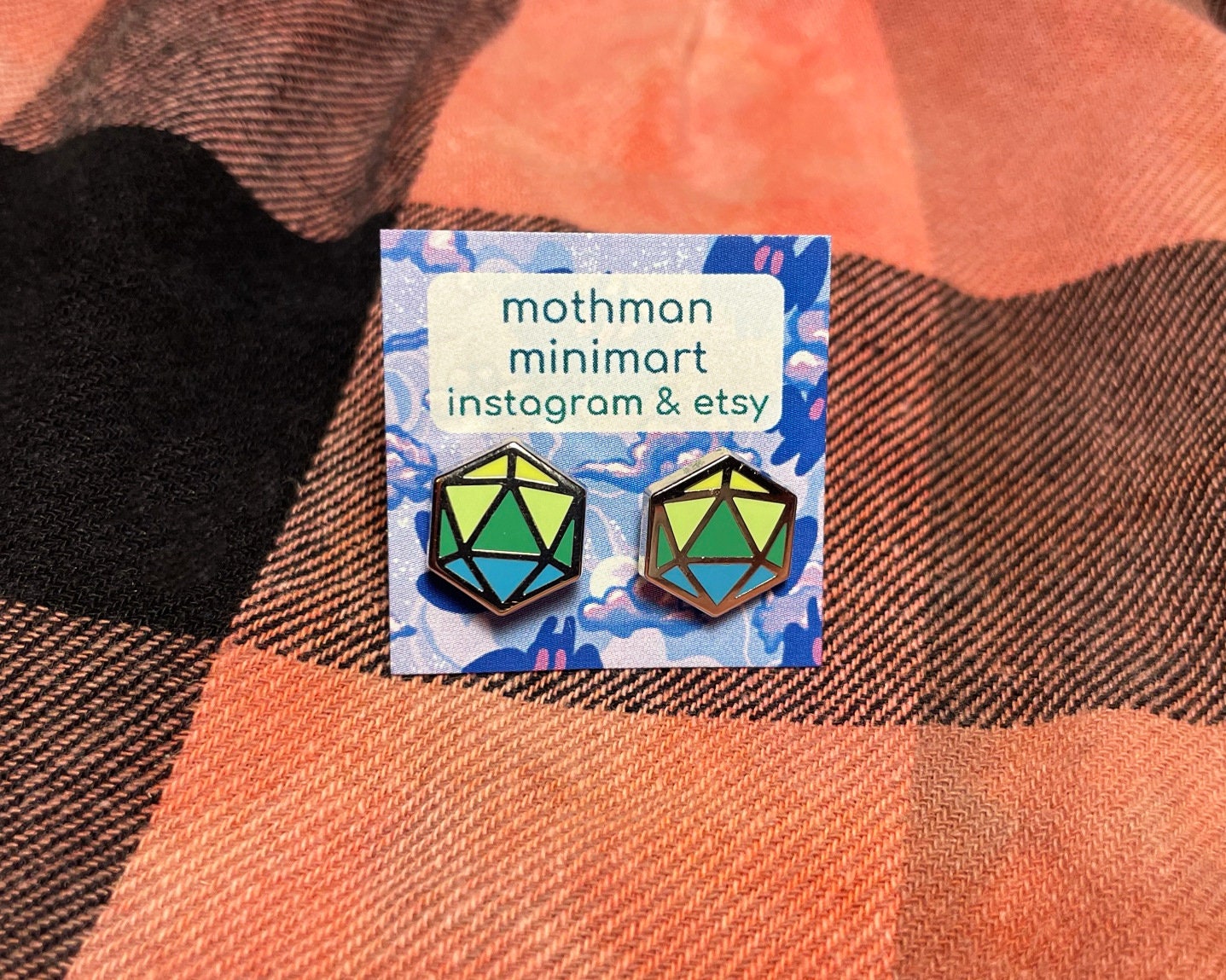 Large Dnd Dice Enamel Stud Earrings